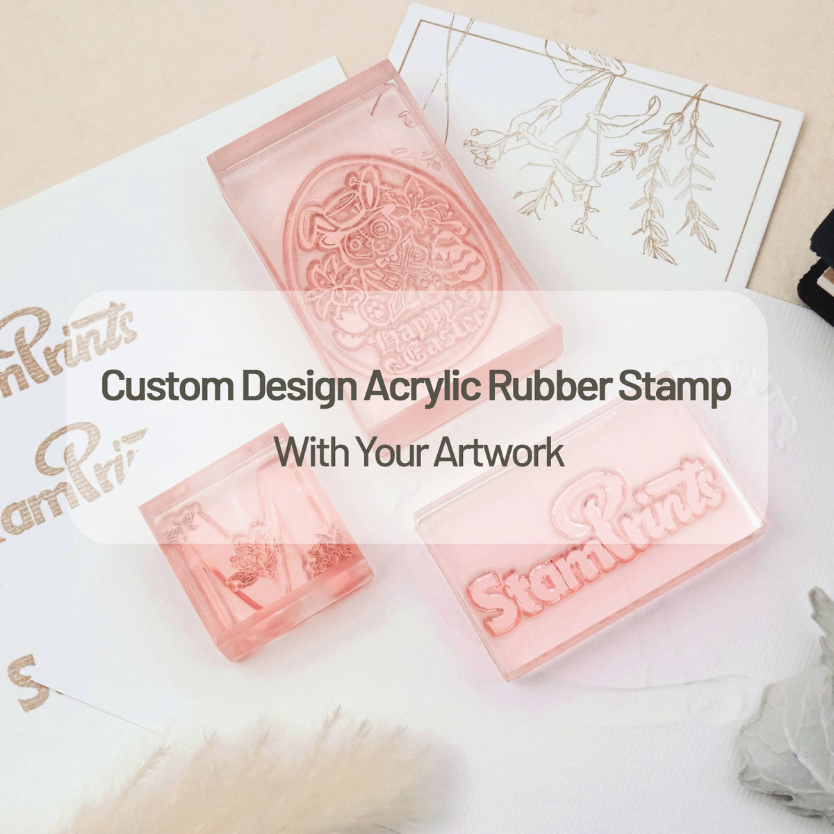 Custom Design Acrylic Rubber Stamp With Your Artwork 3331