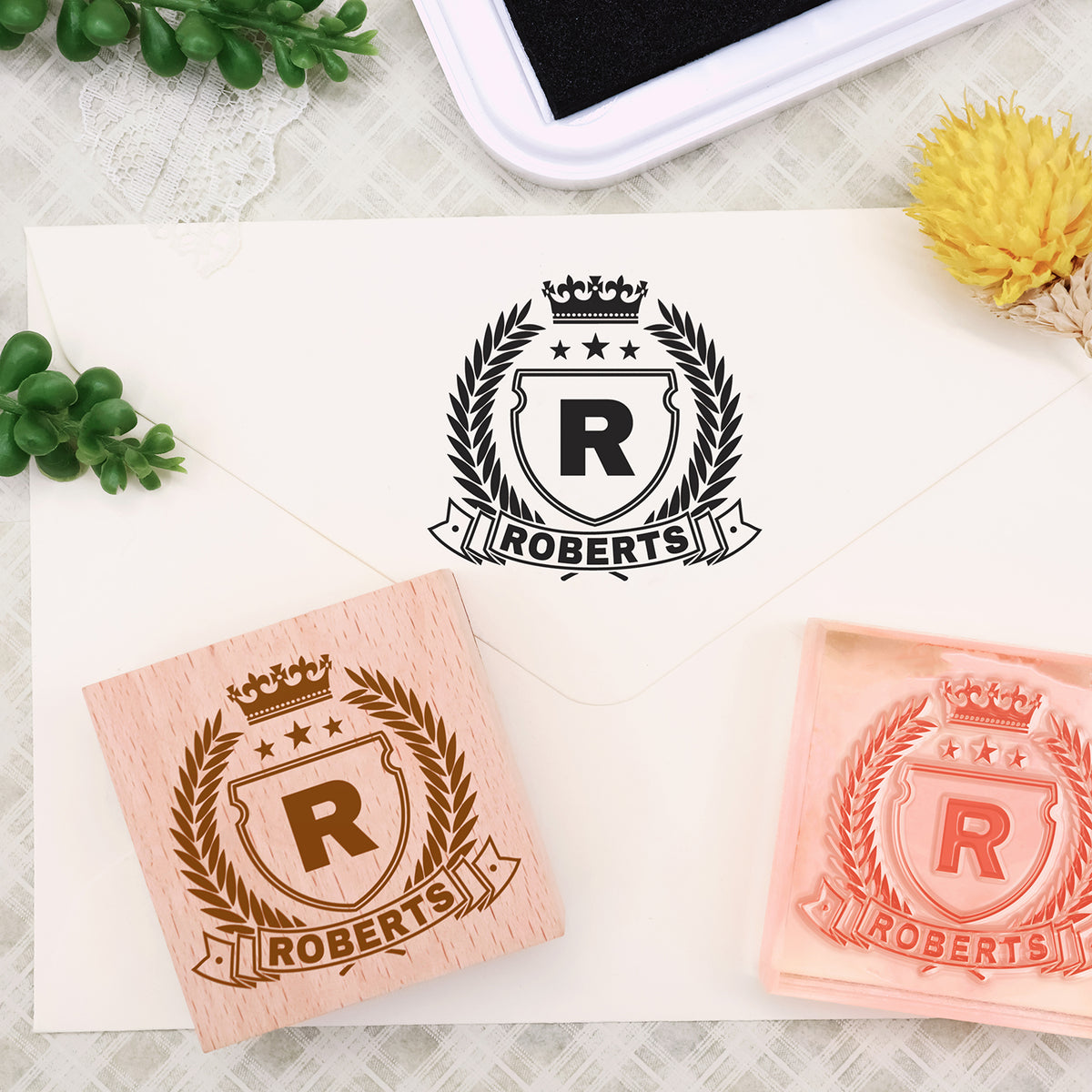 Custom Family Crest Rubber Stamp (18 Designs) -Rubber Seals