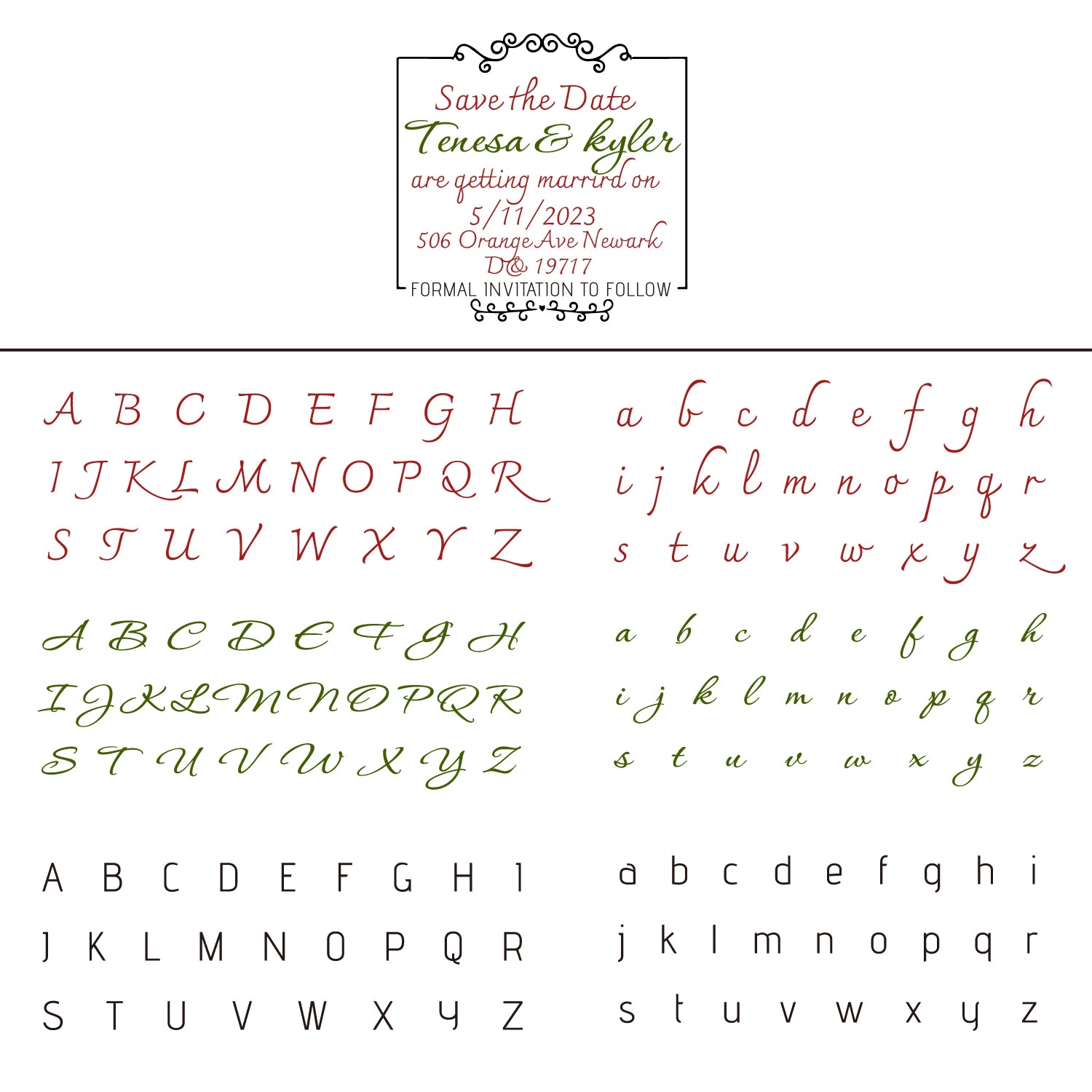 Custom Handwriting Wedding Save the Date Rubber Stamp 17