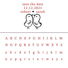 Custom Kissing Birds Wedding Save the Date Rubber Stamp 12