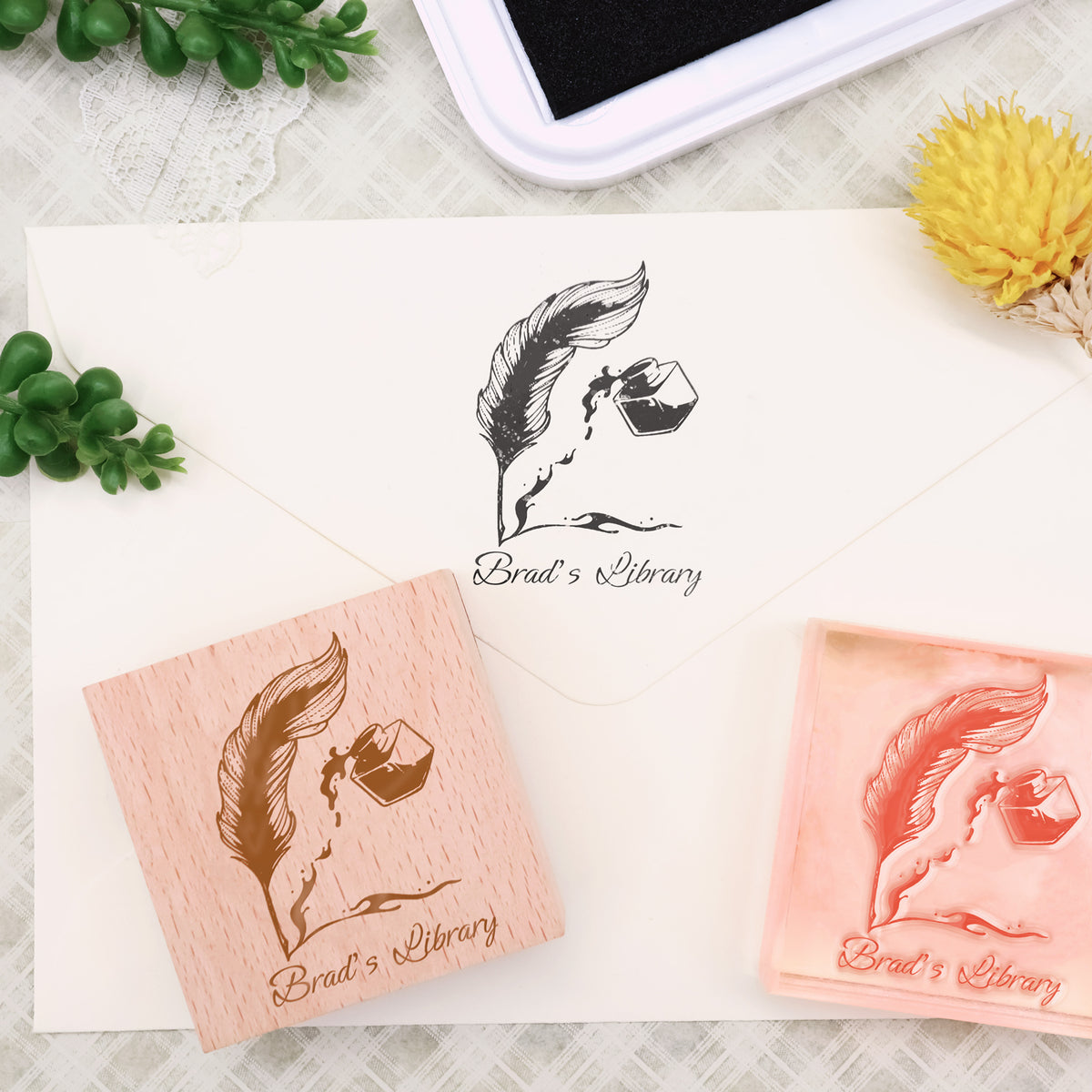 Custom Library rubber Stamp (18 Designs)-1
