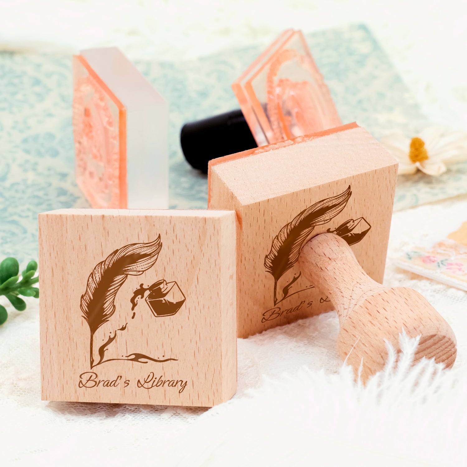 Custom Library rubber Stamp (18 Designs)-2
