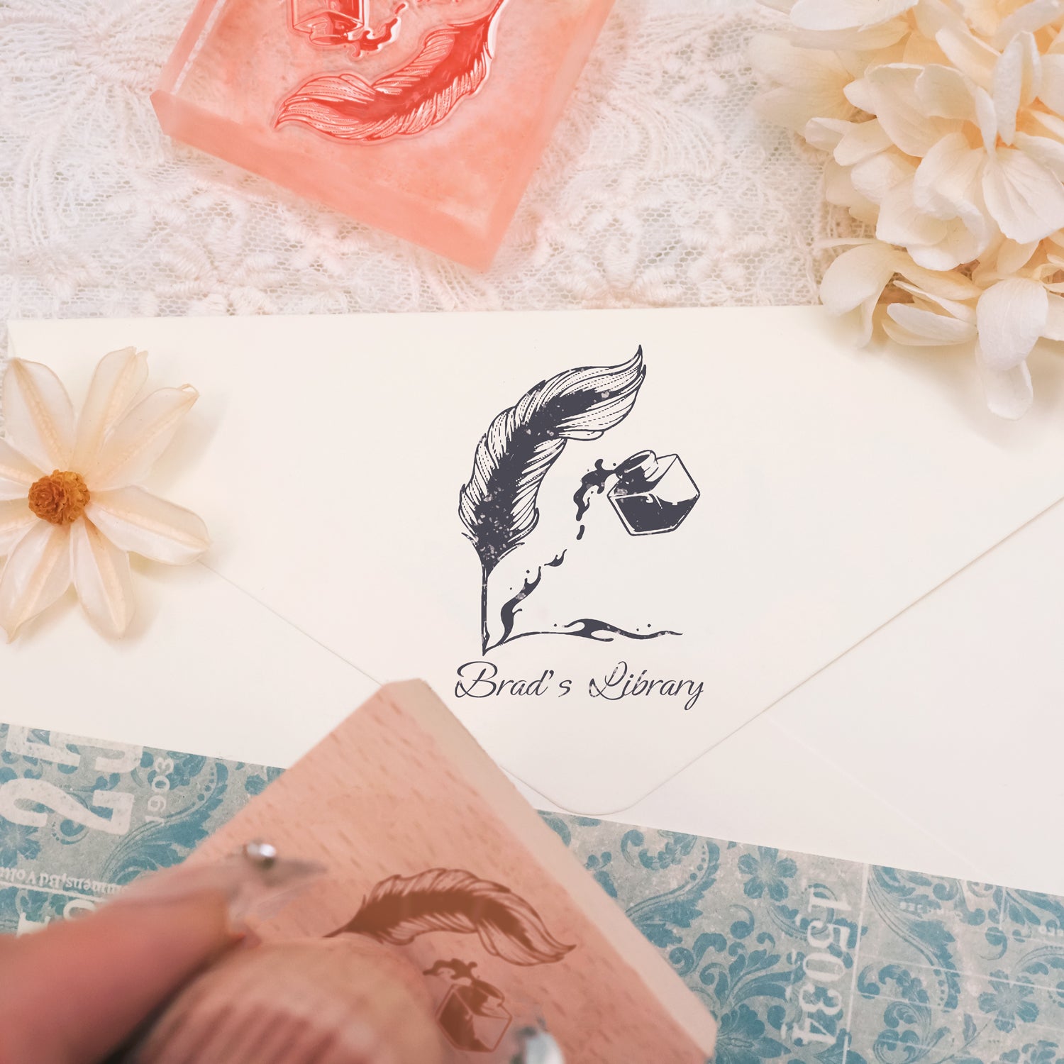 Custom Library rubber Stamp (18 Designs)-3