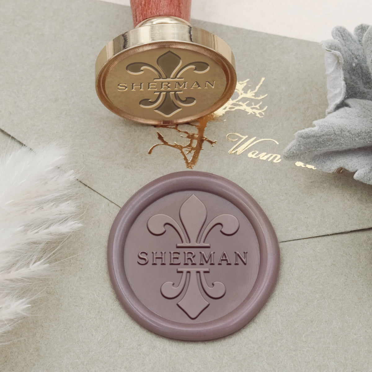 Custom Lotus Lamp Name Wax Seal Stamp 2