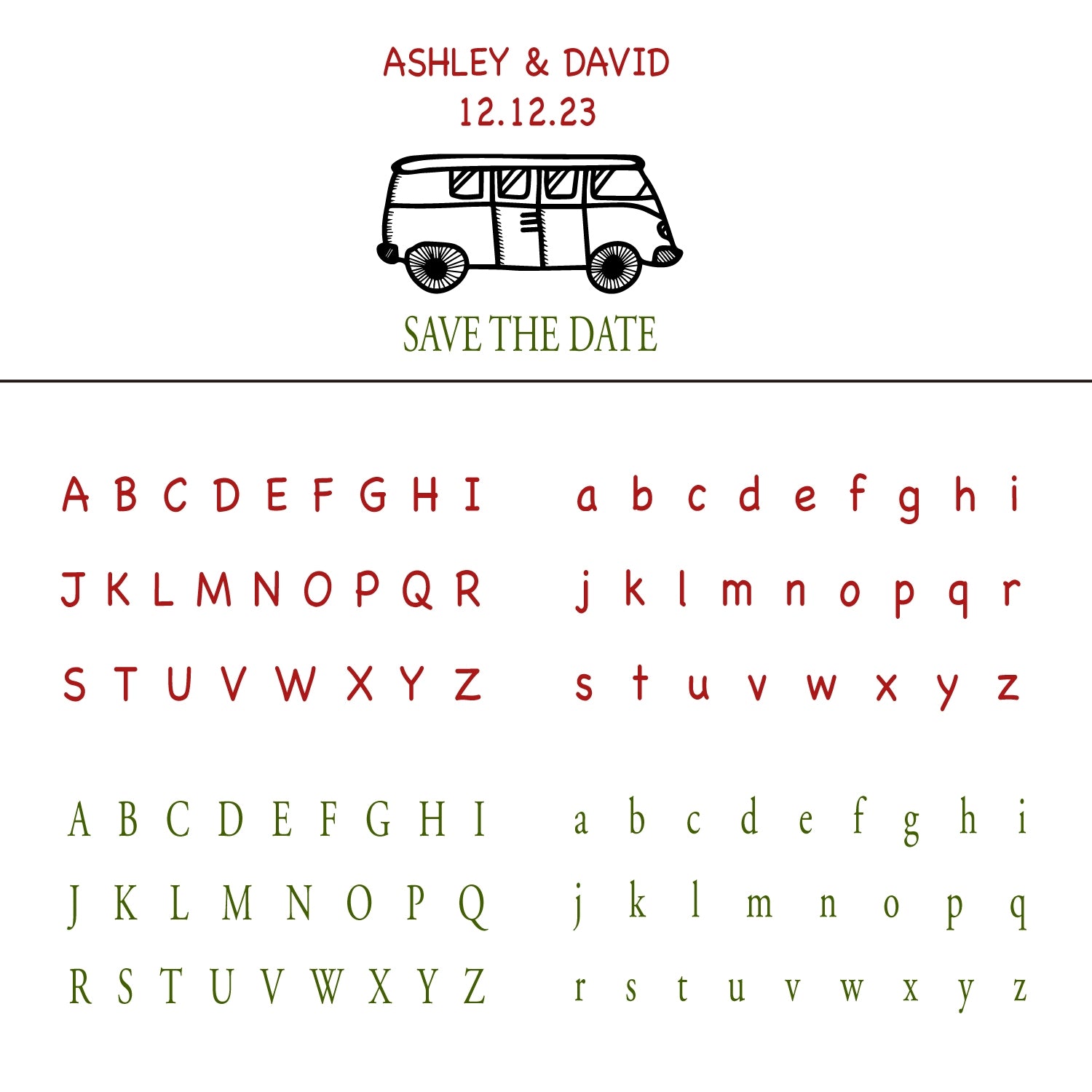 Custom Love Bus Wedding Save the Date Rubber Stamp 9