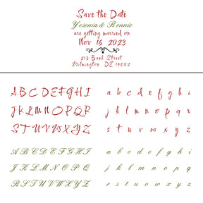 Custom Pure Text Handwriting Font Wedding Save the Date Rubber Stamp 18