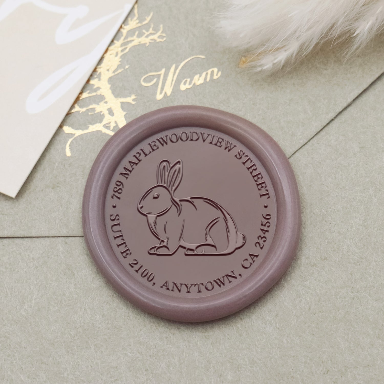 Custom Rabbit Address Wax Seal Stamp 1