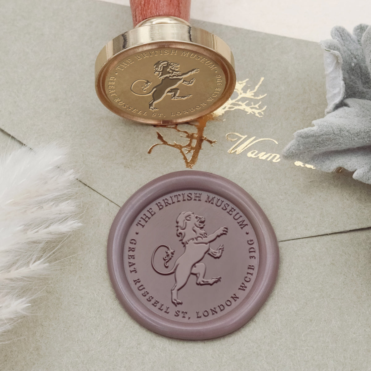 Custom Rampant Lion Address Wax Seal Stamp 2