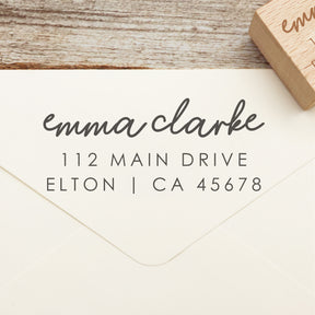 Custom Rectangular Handwriting Font Address Return Rubber Stamp - Style 14 1