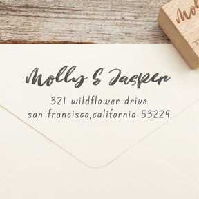 Custom Rectangular Handwriting Font Address Return Rubber Stamp - Style 21 1