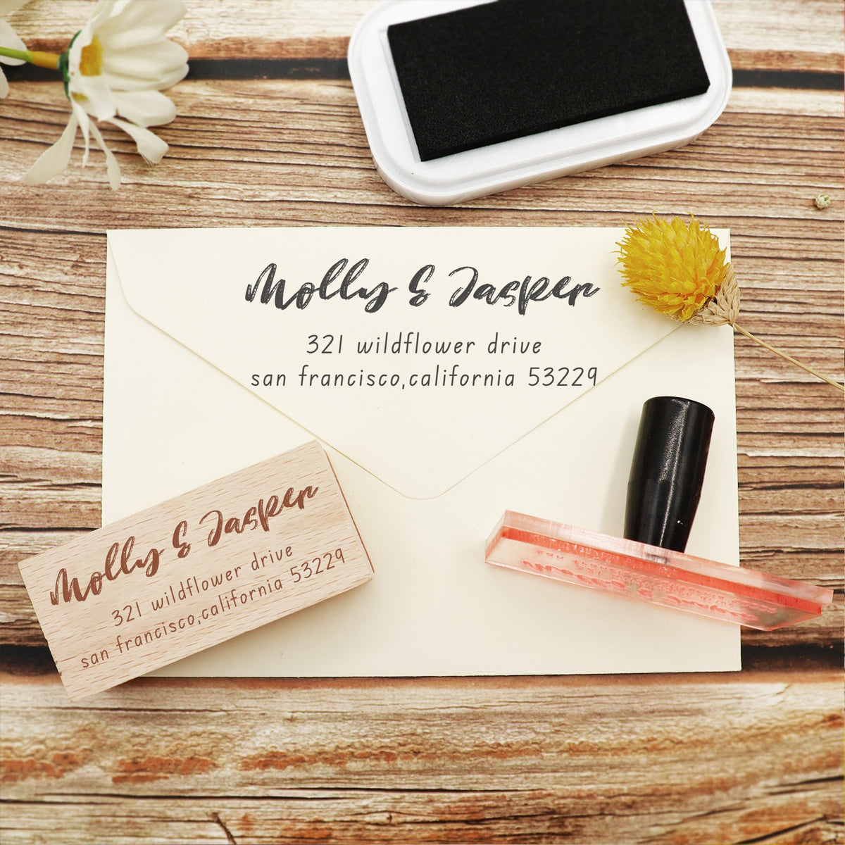 Custom Return Address Stamp With Playful Calligraphy Font - Yahoo Shopping