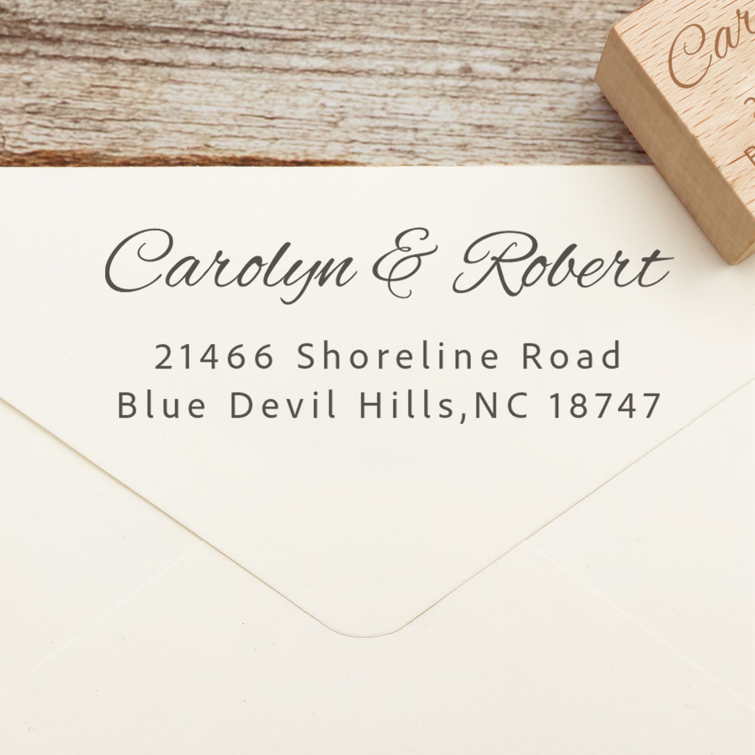 Custom Rectangular Handwriting Font Address Return Rubber Stamp - Style 5 1