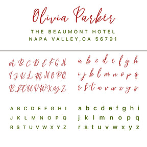 Custom Rectangular Handwriting Font Address Return Rubber Stamp - Style 7 