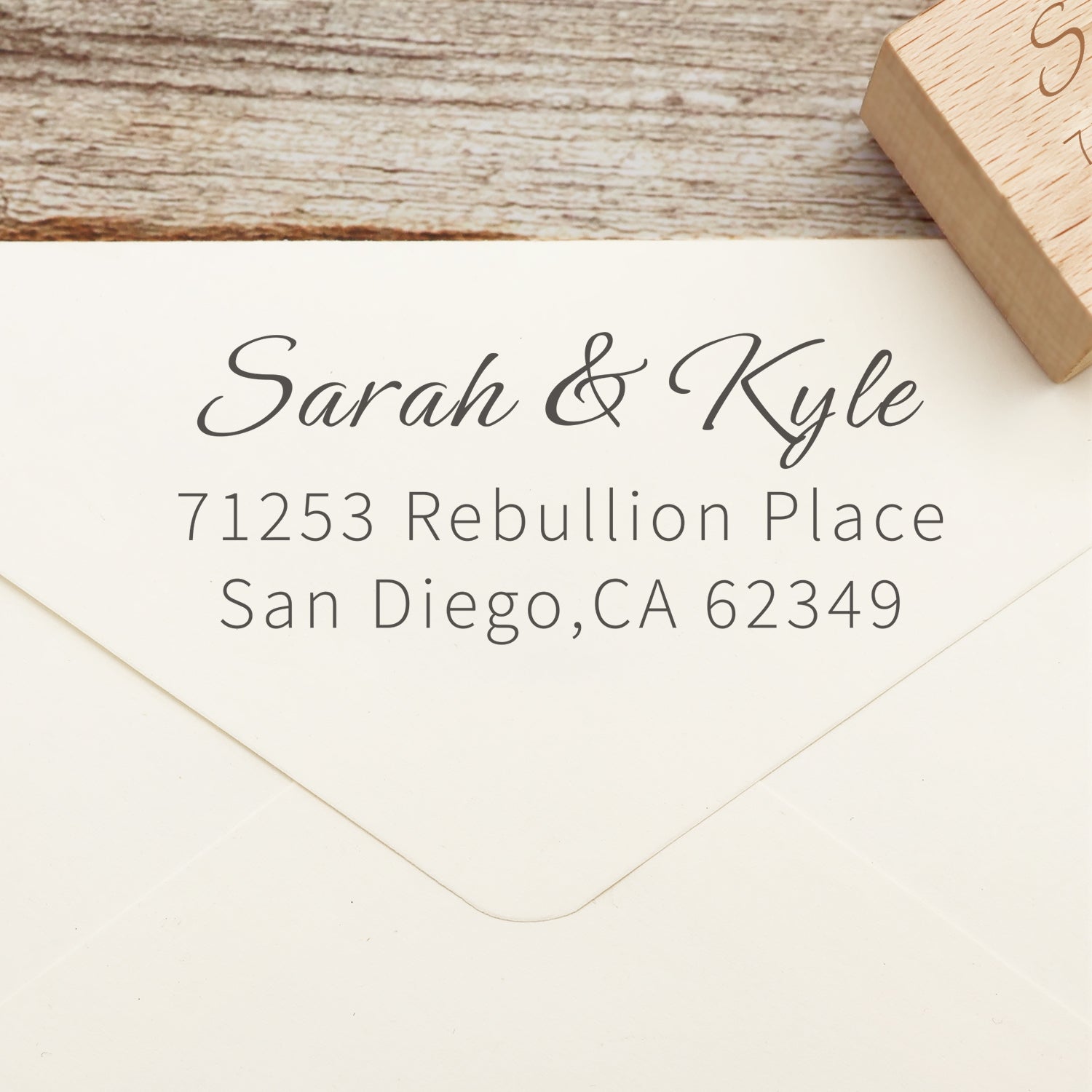 Custom Rectangular Handwriting Font Address Return Rubber Stamp - Style 9 1