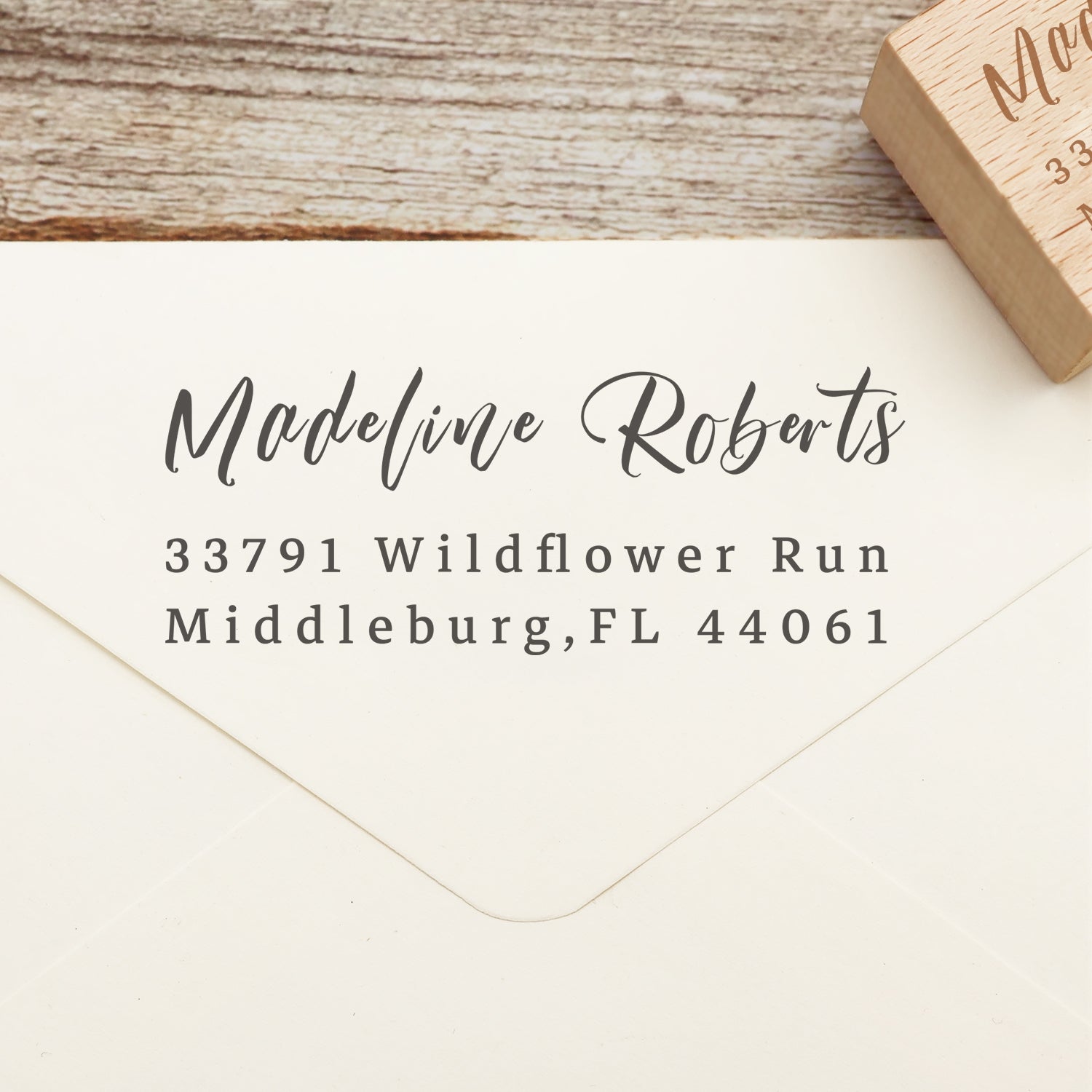 Return Address Example Fonts Custom Rectangular Handwriting Font Address Return Rubber Stamp (27 ...