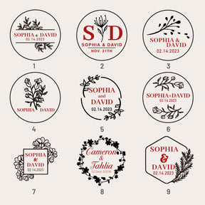 Custom Wedding Rubber Stamp (27 Designs)-5