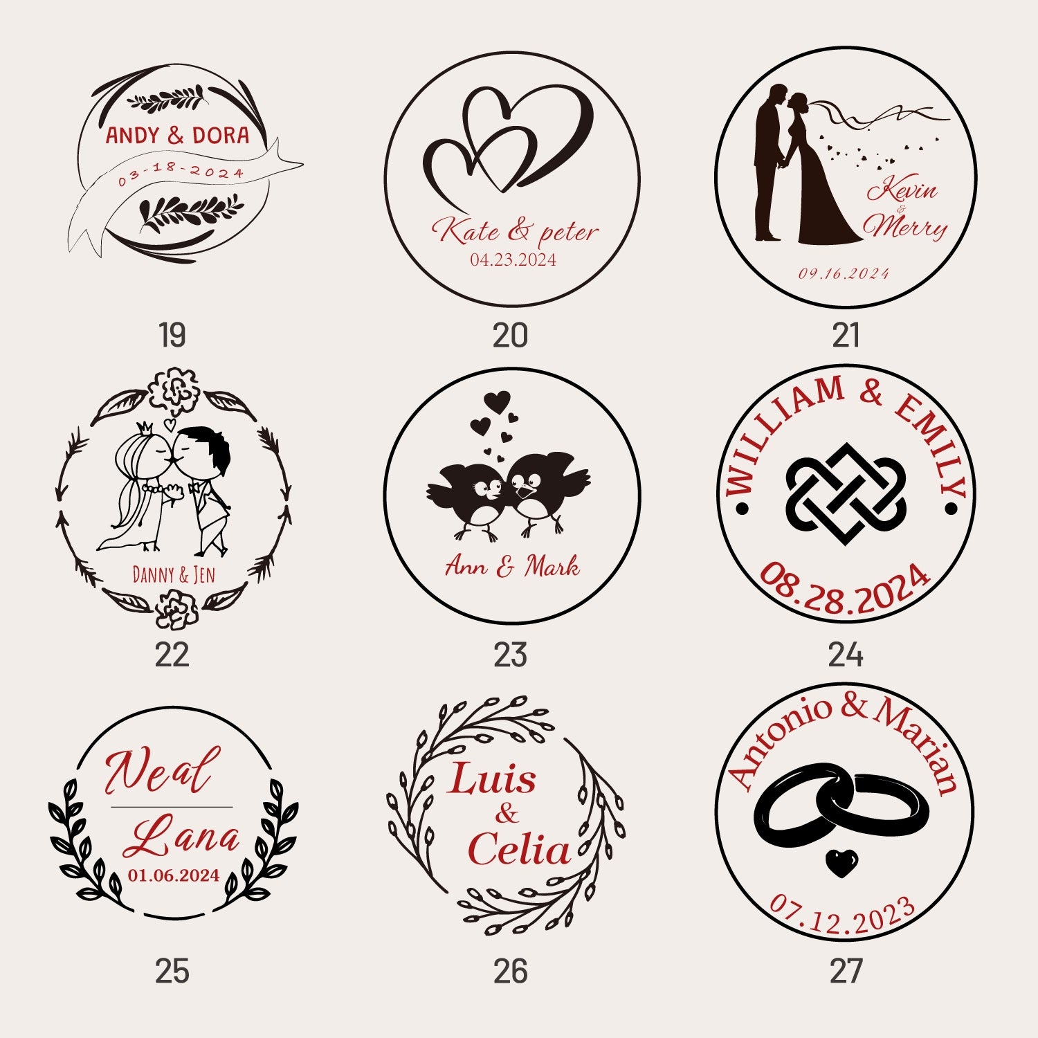 Custom Stamp for Business, Personal or Weddings/Custom Rubber Stamp/ D –  DokkiDesign