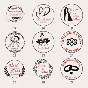 Custom Wedding Rubber Stamp (27 Designs)-7