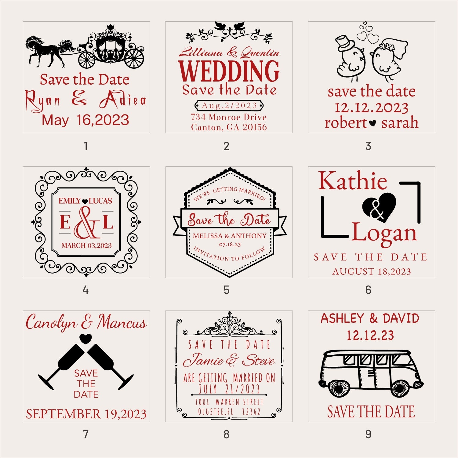 Classic Wedding Stamp, Customized Stamp for Anniversary, Couples Gift, Save  the Date Rubber Stamp, Personalized Stamp for Invitations 