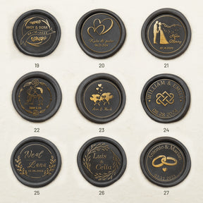 Custom Wedding Self-Adhesive Wax Seal Stickers (27 Designs) Wedding-Name-&-Date19-27