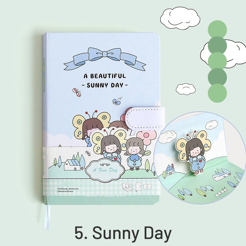 Cute Cartoon 3D Title Page Hardcover Diary sku-5