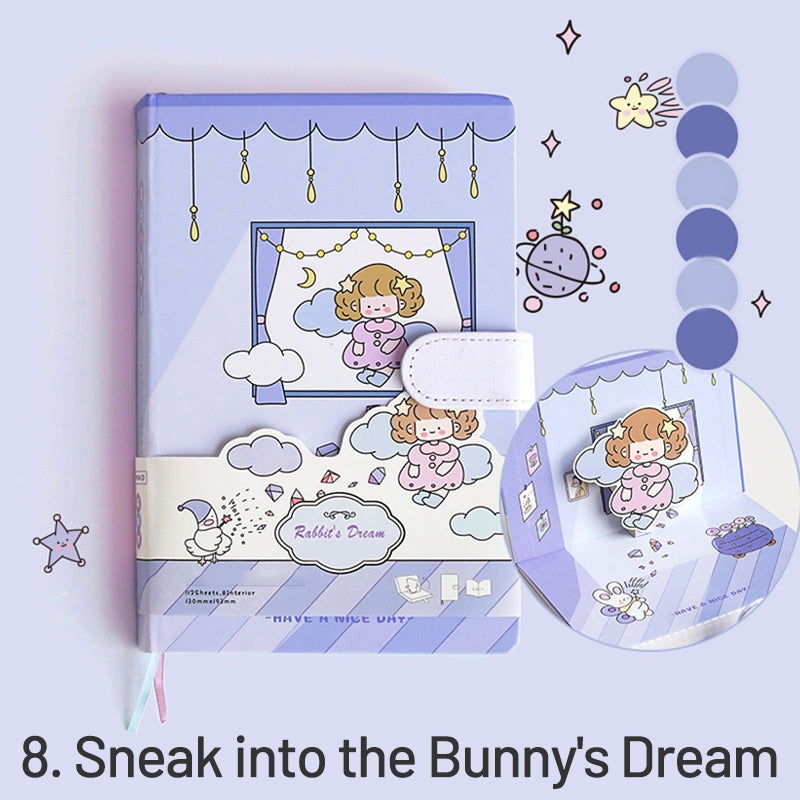 Cute Cartoon 3D Title Page Hardcover Diary sku-8