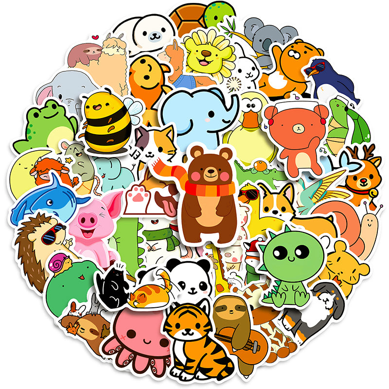 design cute kawaii animal and object for sticker, vinyl sticker, clipart