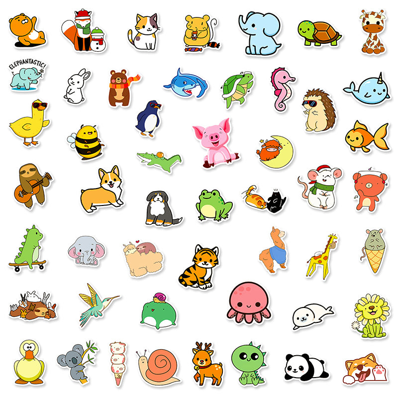 Cute Cartoon Animal Kid Journal Sticker sku1