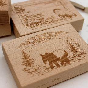 Cute Cartoon Animal Wooden Rubber Stamp c