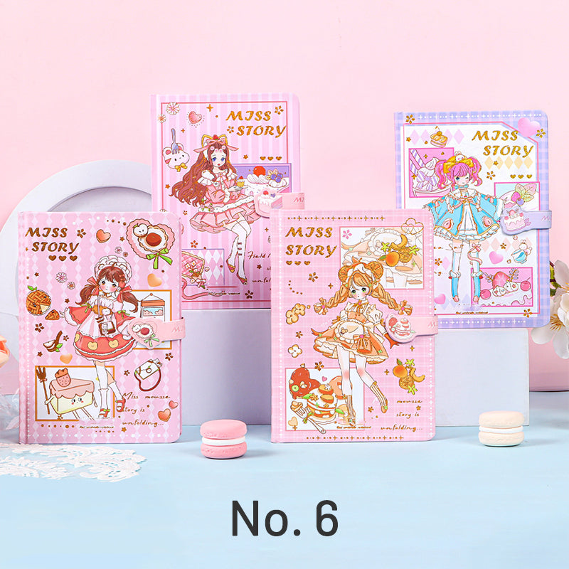 Cute Cartoon Anime Girl Diary Notebook Set sku-6