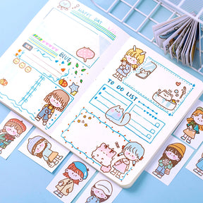 Pet and People Washi Sticker Book - Cat, Girl, Rabbit, Unicorn1