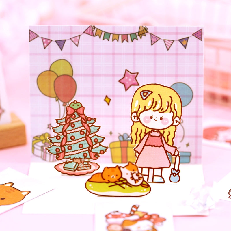 Pet and People Washi Sticker Book - Cat, Girl, Rabbit, Unicorn2