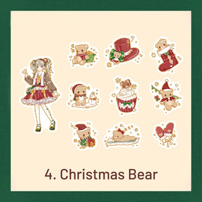 Cute Cartoon Christmas Bronzing Washi Sticker Pack DIY Journal Gift Decoration  a1