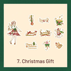 Cute Cartoon Christmas Bronzing Washi Sticker Pack DIY Journal Gift Decoration  sku-1