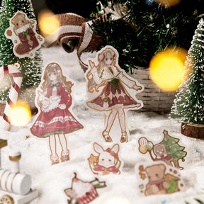 Cute Cartoon Christmas Bronzing Washi Sticker Pack DIY Journal Gift Decoration  sku-4