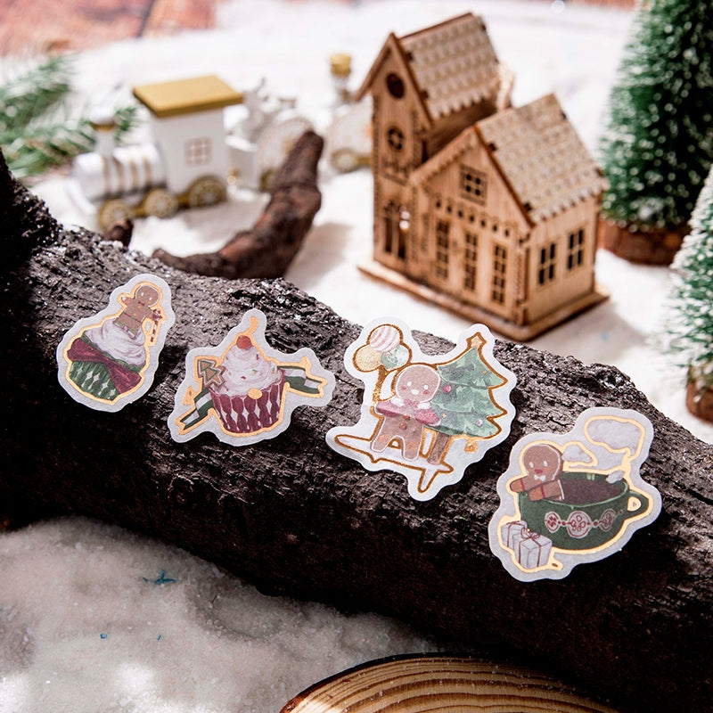Cute Cartoon Christmas Bronzing Washi Sticker Pack DIY Journal Gift Decoration  sku-7