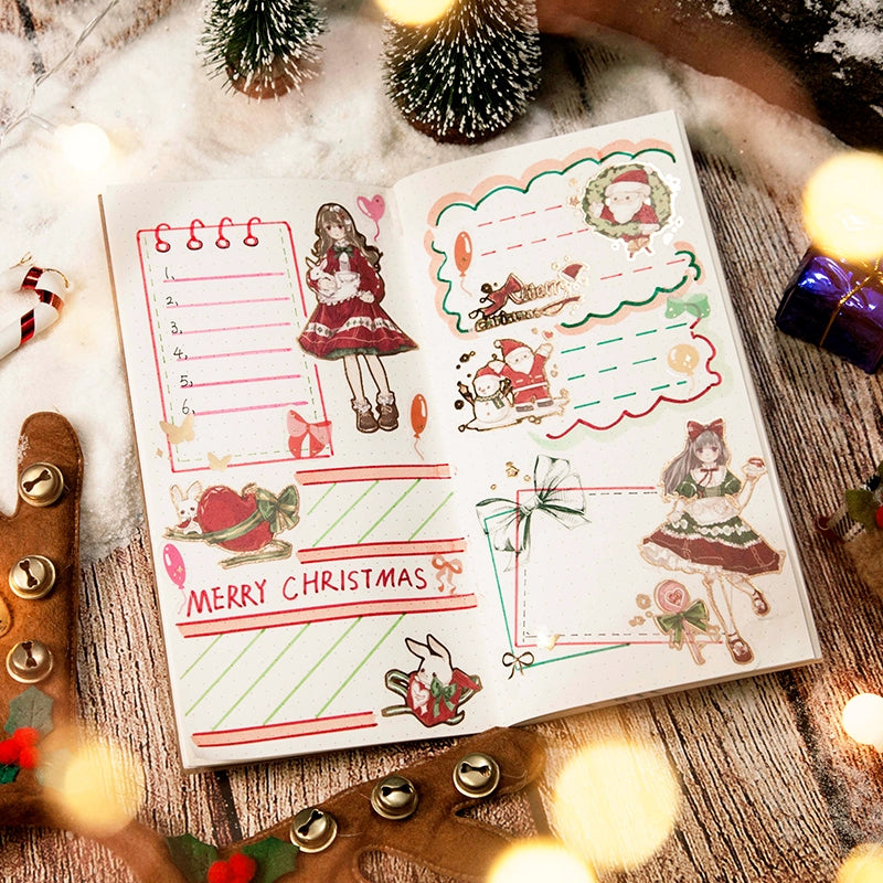 Bronzing Washi Sticker Book Christmas Theme Romantic Holiday - Temu