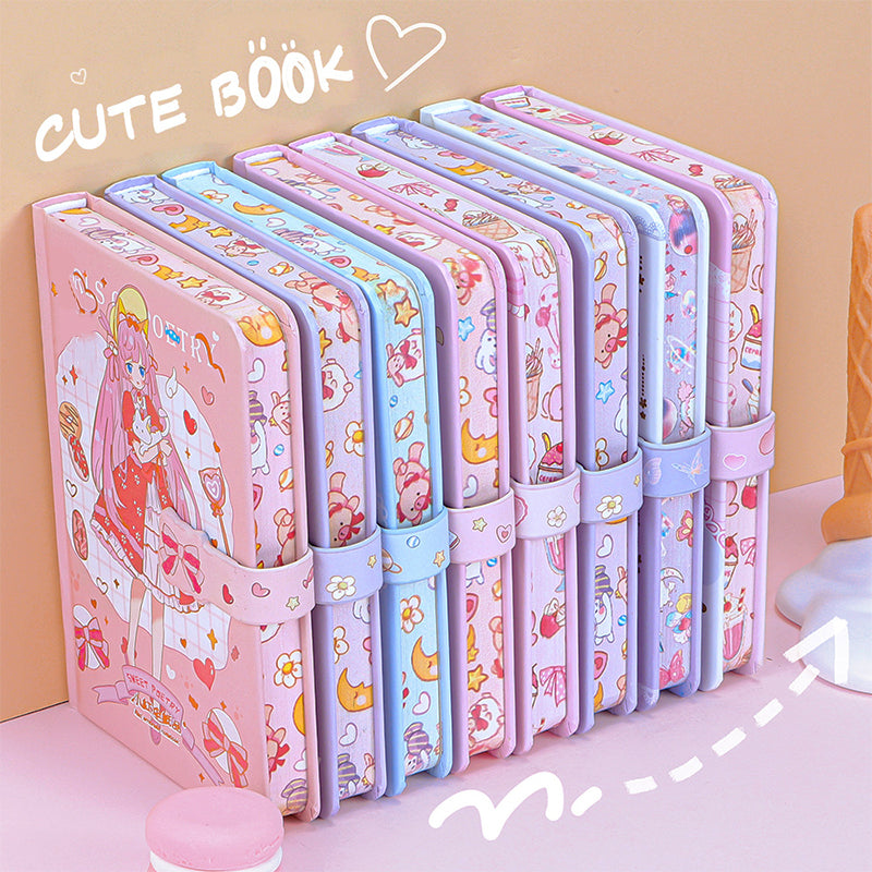 Cute Cartoon Girl Colored Page Journal Notebook Set b3
