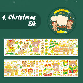 Cute Christmas Bronzing Washi Tape Christmas-Elk
