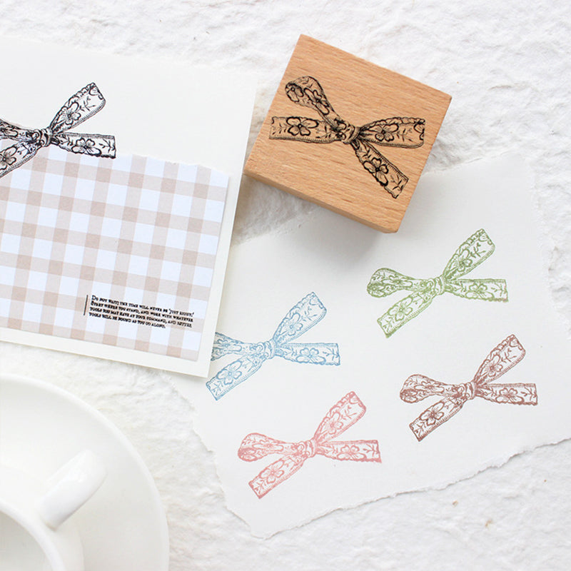 Cute Coffee Bowknot Astronaut Wooden Rubber Stamp b2