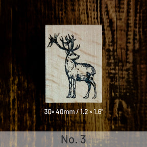 Cute Elk Animal Wooden Rubber Stamp sku-3