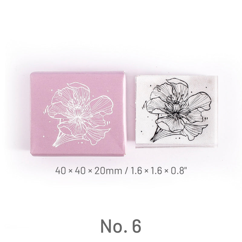 Ready Made Rubber Stamp - Cute Flower Plant Clear Acrylic Rubber Stamp