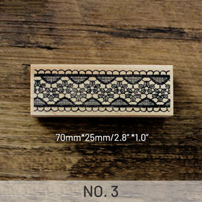 Cute Lace Border Wooden Rubber Stamp sku-3