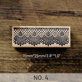Cute Lace Border Wooden Rubber Stamp sku-4