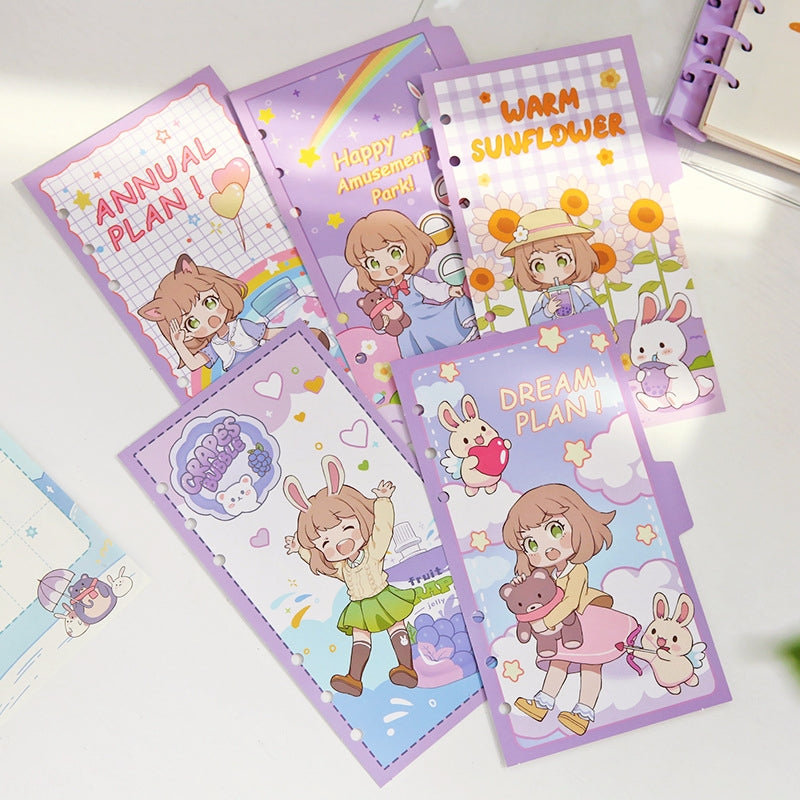 Cute Little Milk Ball Girl Heart Soft Shell Loose-Leaf diary 2