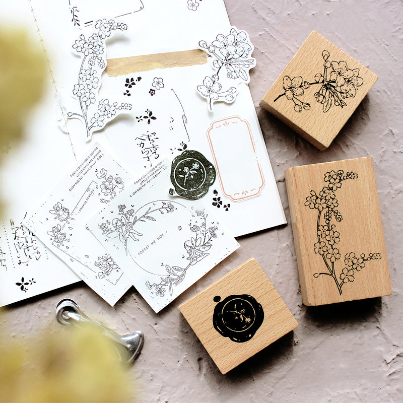 Cute Peach Fairy Wooden Rubber Stamp a