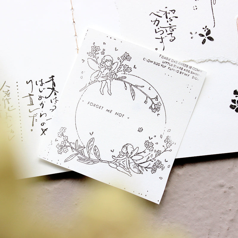 Cute Peach Fairy Wooden Rubber Stamp b1