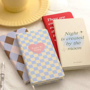 Cute Plaid Hardcover Diary Notebook b3