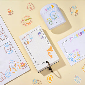 Cute Simple Line Crayon Clear PET Sticker Pack b2