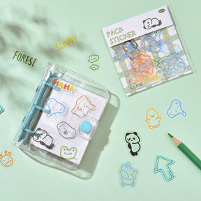 Cute Simple Line Crayon Clear PET Sticker Pack b